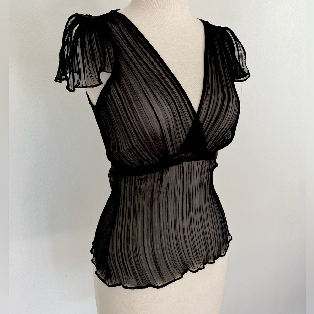 Vintage Betsey Johnson sheer peplum top